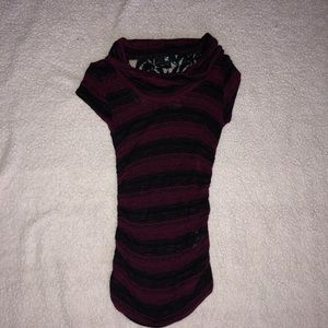 Gothic maroon and black sweater tunic/dress